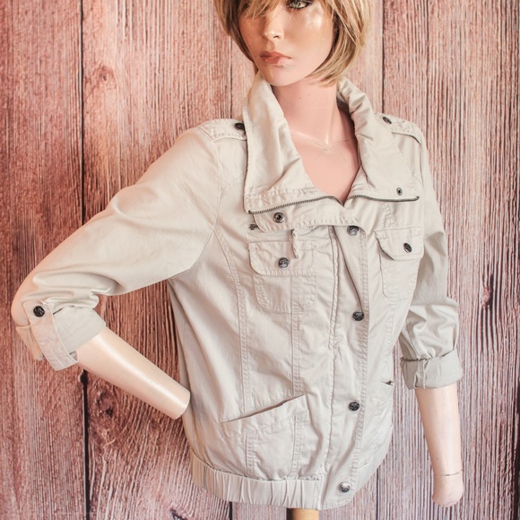 Style & Co Petite Khaki Utility Jacket P/M - Picture 3 of 8